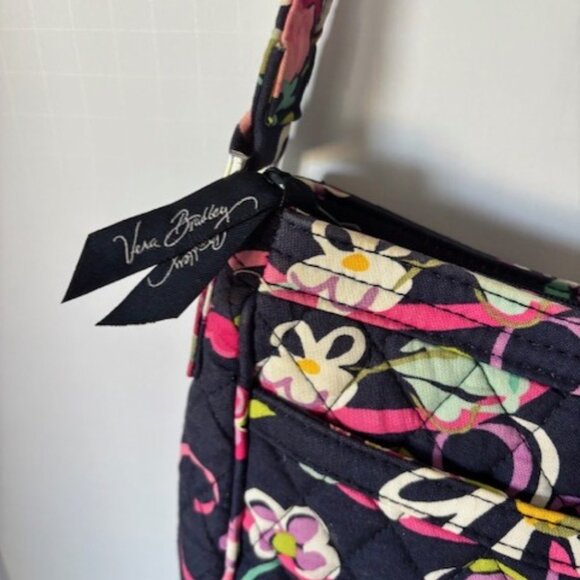 Vera Bradley Purse Shoulder Bag Retired Java Blue Cottagecore Quilted Floral - Picture 5 of 10